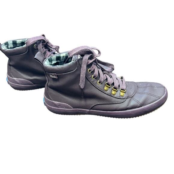 Keds Scout Purple Water-Resistant Rain Boot Gingham Fabric Lined Women's 9.5 - Picture 12 of 13